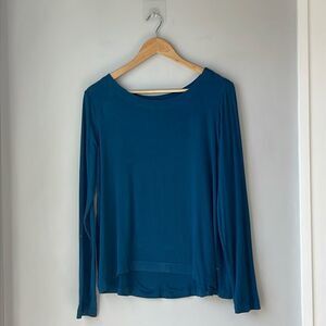 Betabrand Blue Long Sleeve Jersey Shirt Large